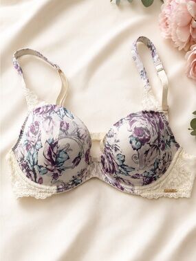 Rosie for Autograph Silk Blend Floral Lace Underwire Bra 34B M&S